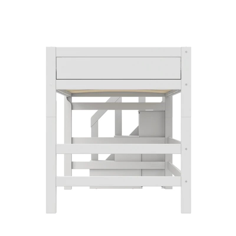 Lifetime Kidsrooms Hochbett 120 mit Treppe - 152 cm Whitewash