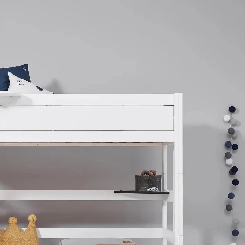 Lifetime Kidsrooms Hochbett 120 mit Treppe - 152 cm Whitewash