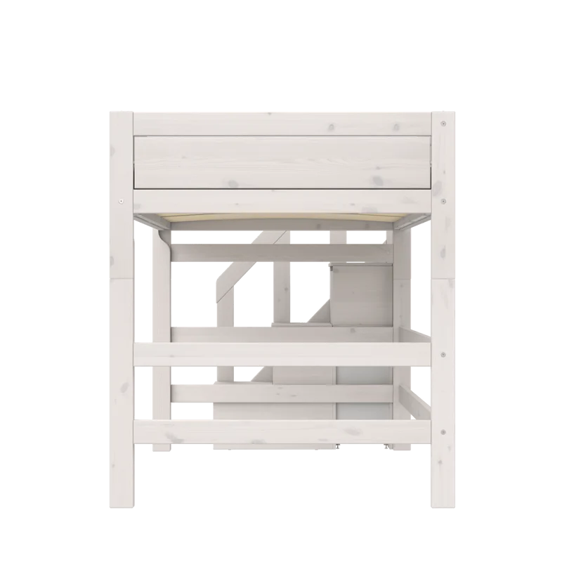 Lifetime Kidsrooms Hochbett 120 mit Treppe - 152 cm Whitewash