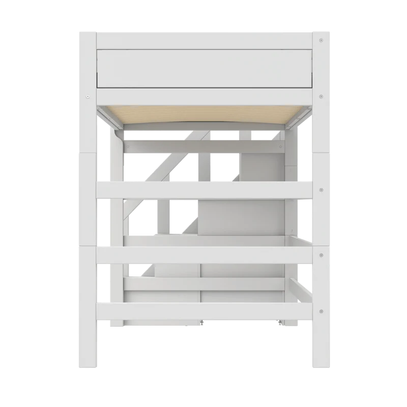 Lifetime Kidsrooms Hochbett 120 mit Treppe - 177 cm Whitewash