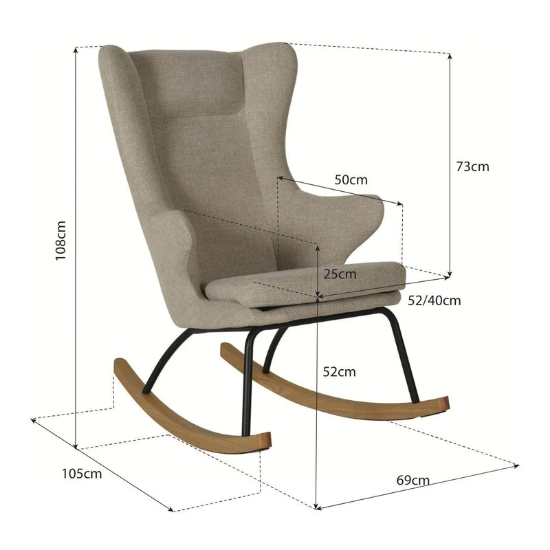 Quax Schaukelstuhl De Luxe Stone