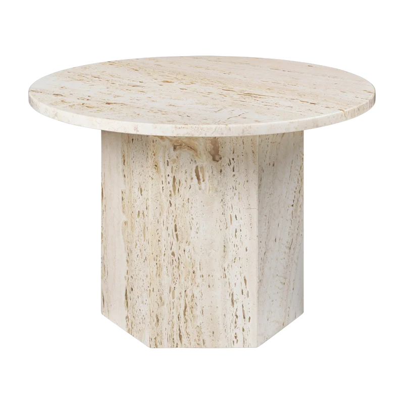 Table basse ronde en pierre blanche 60 cm Epic Modèle d'exposition - Gubi