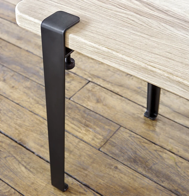 Pied de table en acier gris-noir patiné 43 cm - TIPTOE