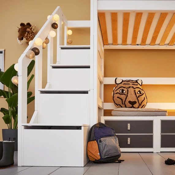 Lifetime Kidsrooms Hochbett mit Treppe 177 cm - Breeze Weiss