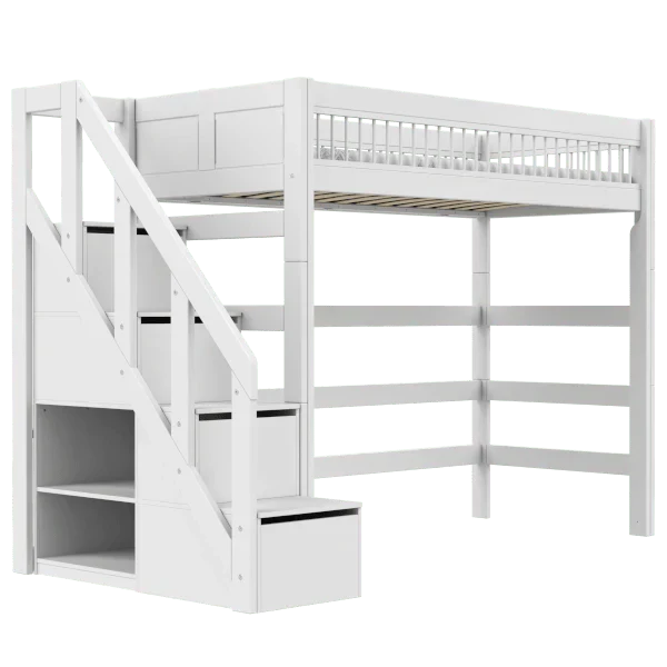 Lifetime Kidsrooms Hochbett mit Treppe 177 cm - Breeze Weiss