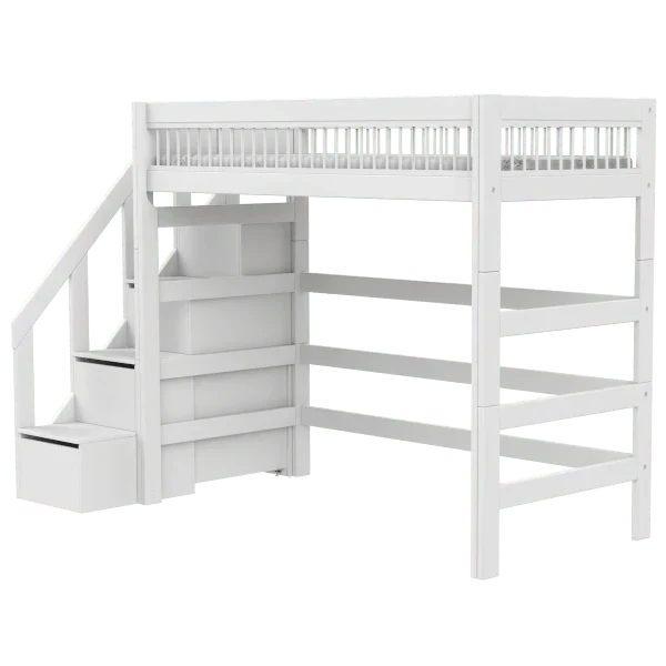 Lifetime Kidsrooms Hochbett mit Treppe 177 cm - Breeze Weiss