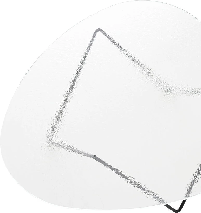 Table basse en verre structuré transparent et acier noir mat 106cm Pedrera - Gubi