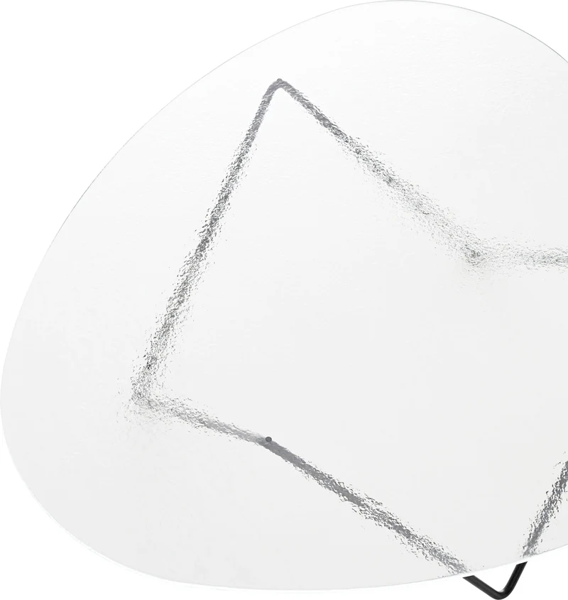 Table basse en verre structuré transparent et acier noir mat 106cm Pedrera - Gubi