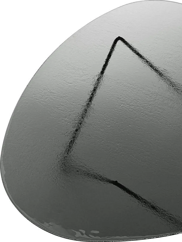 Table basse en verre structuré fumé et acier noir mat 106cm Pedrera - Gubi