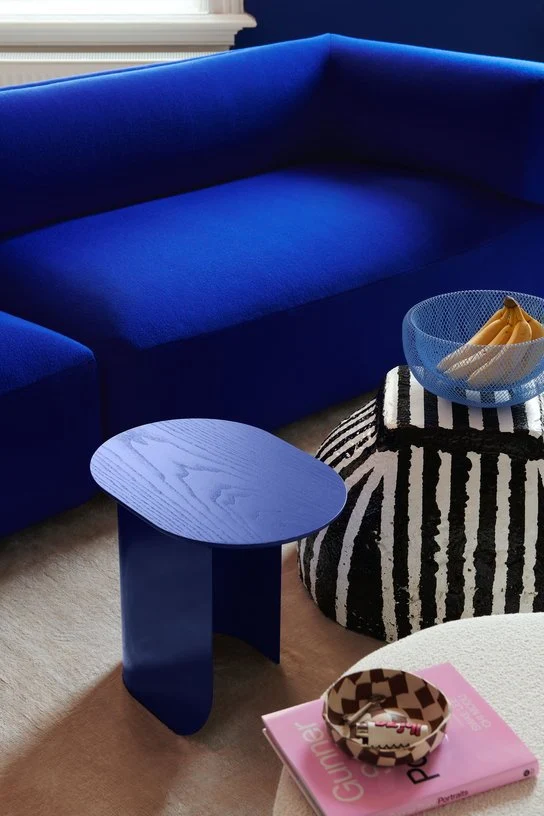 Table d'appoint en bois de hêtre bleu cobalt 32x44x40cm Plateau - Fest Amsterdam