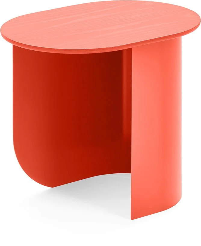 Table d'appoint en bois de hêtre rouge corail 32x44x40cm Plateau - Fest Amsterdam