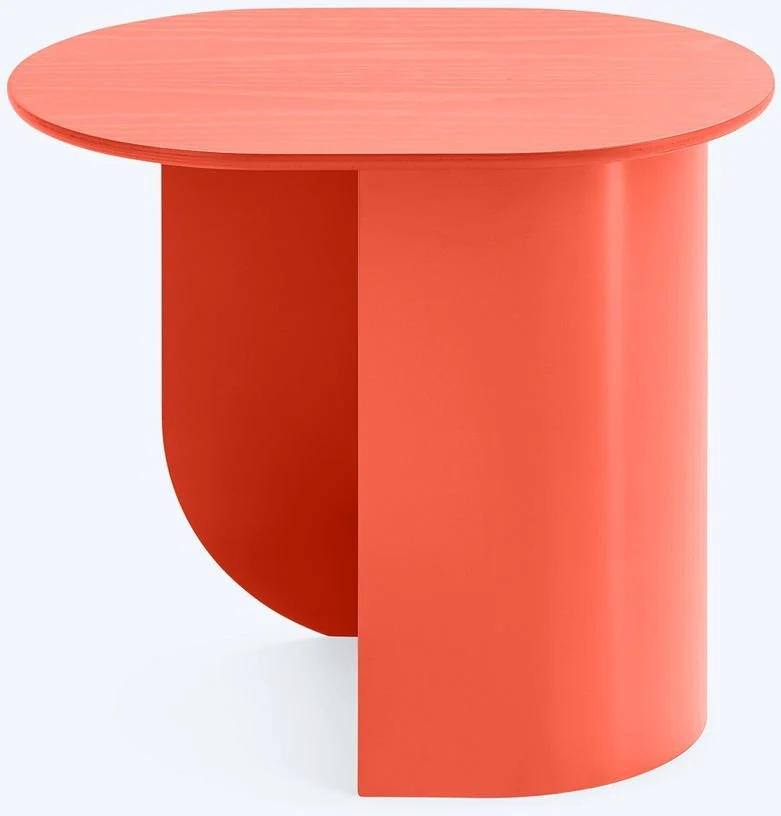 Table d'appoint en bois de hêtre rouge corail 32x44x40cm Plateau - Fest Amsterdam