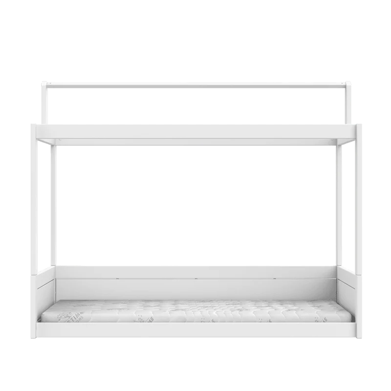 Lifetime Kidsrooms Montessori Bodenbett mit Gestell für Stoffdach Weiss