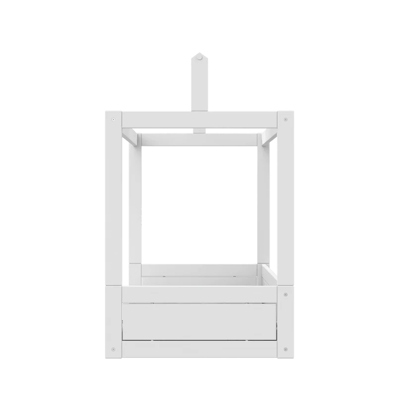 Lifetime Kidsrooms Montessori Bodenbett mit Gestell für Stoffdach Weiss