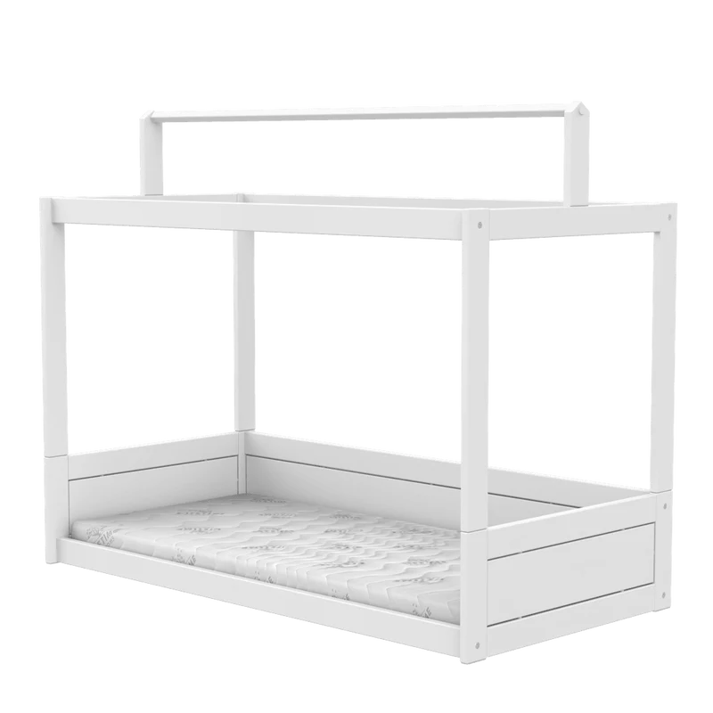 Lifetime Kidsrooms Montessori Bodenbett mit Gestell für Stoffdach Weiss