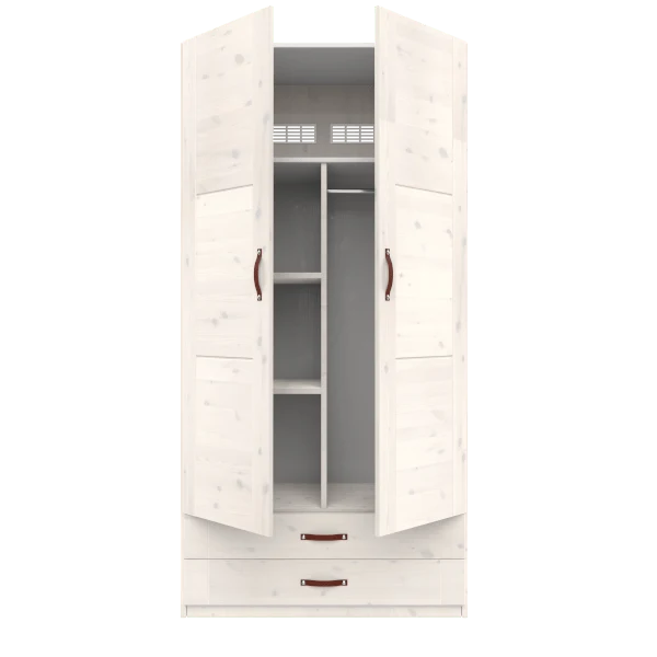Lifetime Kidsrooms Kleiderschrank mit Schubladen - 100 cm Weiss