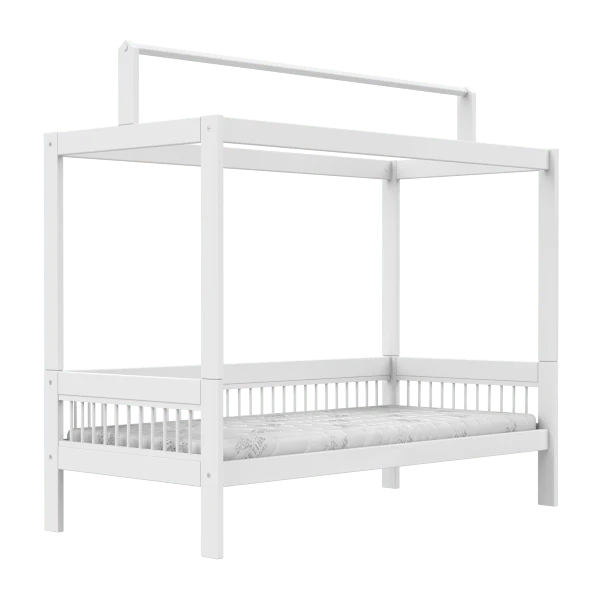 Lifetime Kidsrooms Hausbett mit Gestell für Stoffdach - Breeze Weiss
