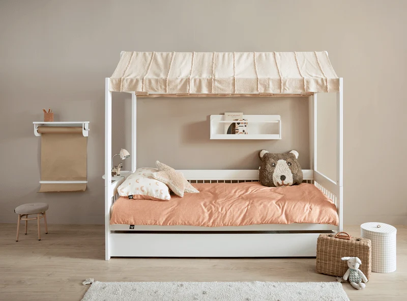 Lifetime Kidsrooms Hausbett mit Gestell für Stoffdach - Breeze Weiss
