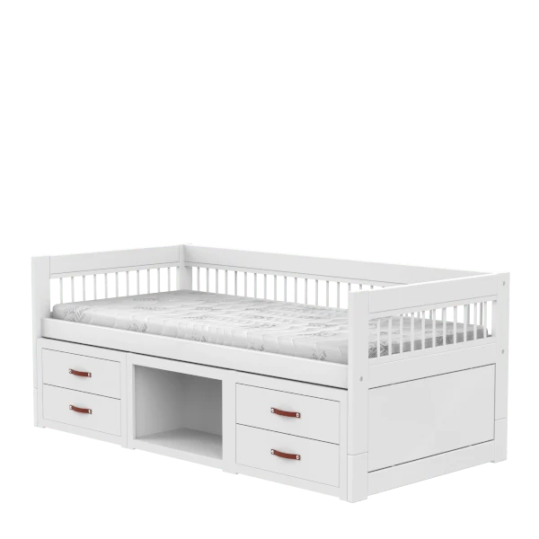 Lifetime Kidsrooms Tagesbett mit Regalen und Schubladen - Breeze Weiss