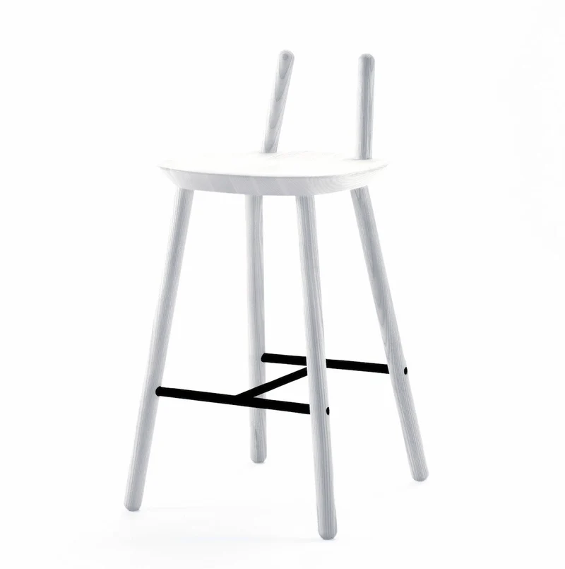 Chaise de bar blanche 65 cm Naïve - Emko