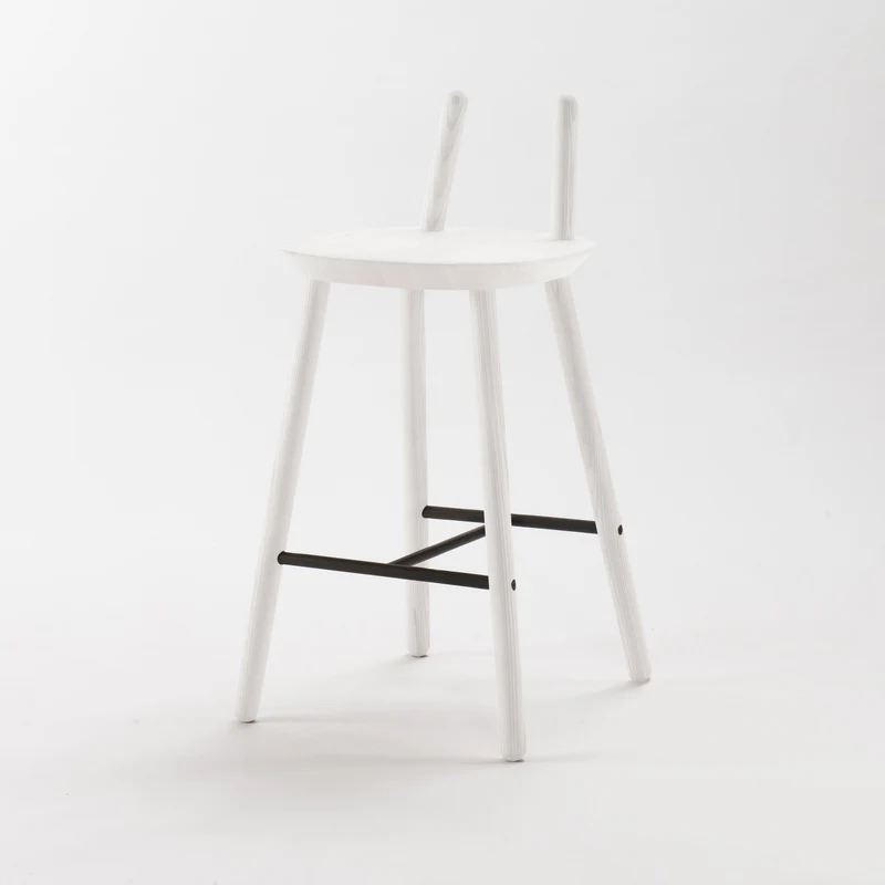 Chaise de bar blanche 65 cm Naïve - Emko