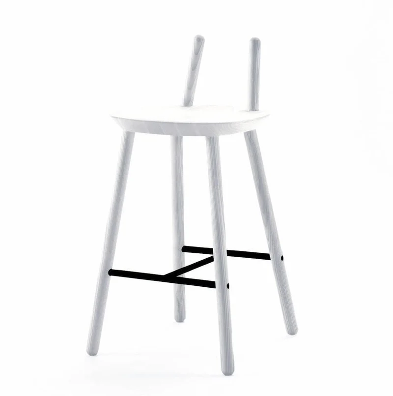 Chaise de bar blanche 65 cm Naïve - Emko