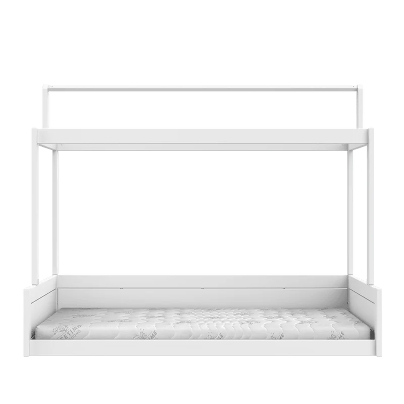 Lifetime Kidsrooms Montessori Bodenbett 120 mit Gestell für Stoffdach Weiss