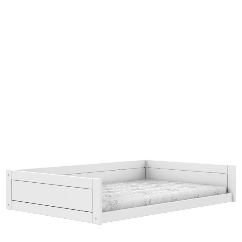 Lifetime Kidsrooms Montessori Bodenbett 120 mit Gestell für Stoffdach Weiss