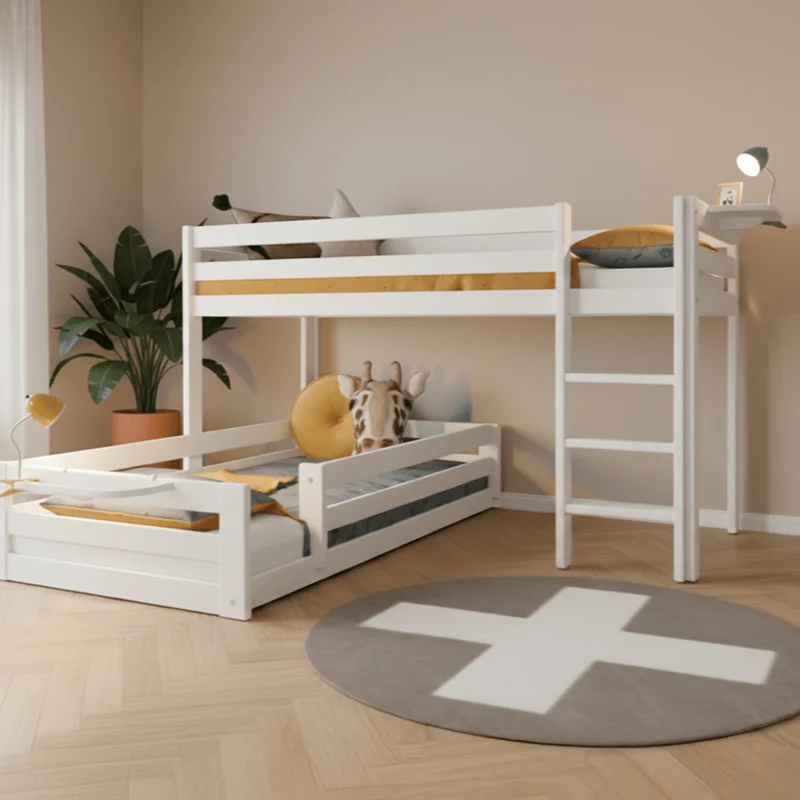 Lifetime Kidsrooms Hochbett 128 cm - Elements Weiss