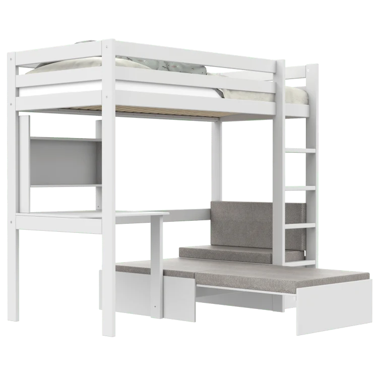 Lifetime Kidsrooms Elements Hochbett 177 cm - Study & Relax Weiss