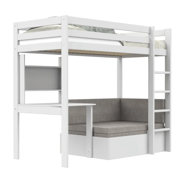 Lifetime Kidsrooms Elements Hochbett 177 cm - Study & Relax Weiss