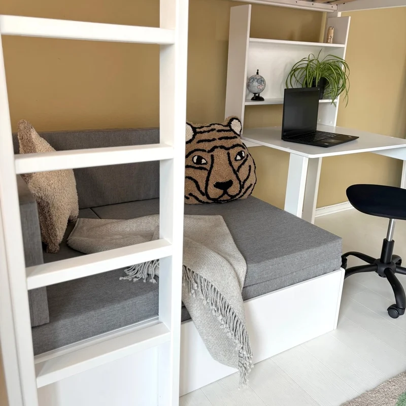 Lifetime Kidsrooms Elements Hochbett 177 cm - Study & Relax Weiss