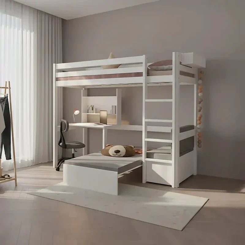 Lifetime Kidsrooms Elements Hochbett 177 cm - Study & Relax Weiss