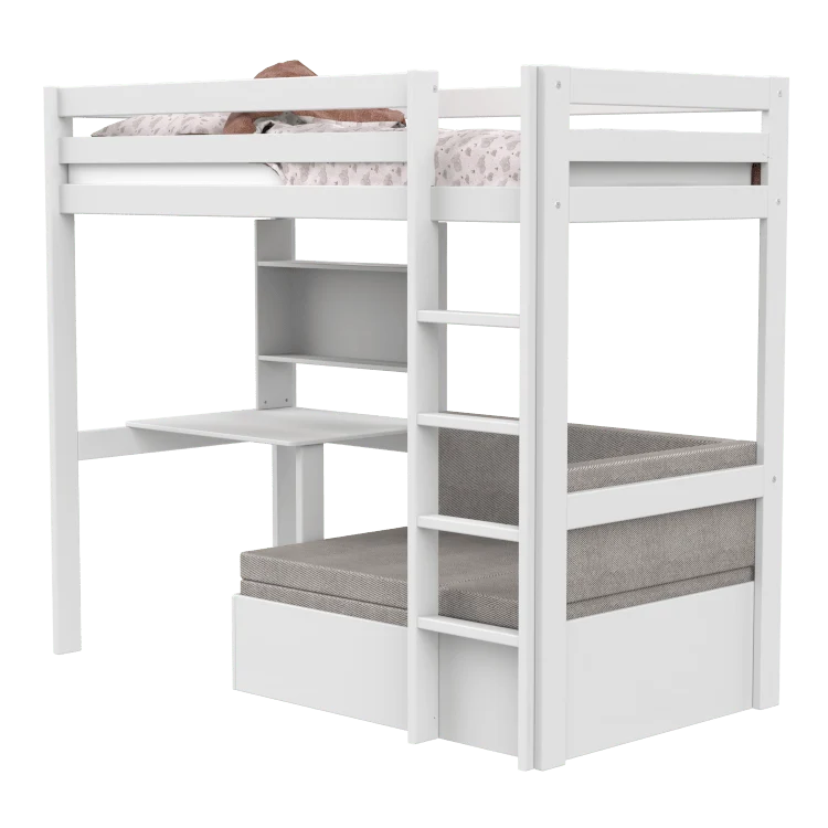 Lifetime Kidsrooms Elements Hochbett 177 cm - Study & Relax Weiss