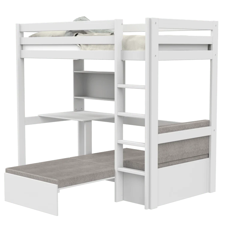 Lifetime Kidsrooms Elements Hochbett 177 cm - Study & Relax Weiss