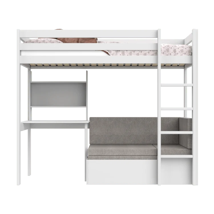 Lifetime Kidsrooms Elements Hochbett 177 cm - Study & Relax Weiss