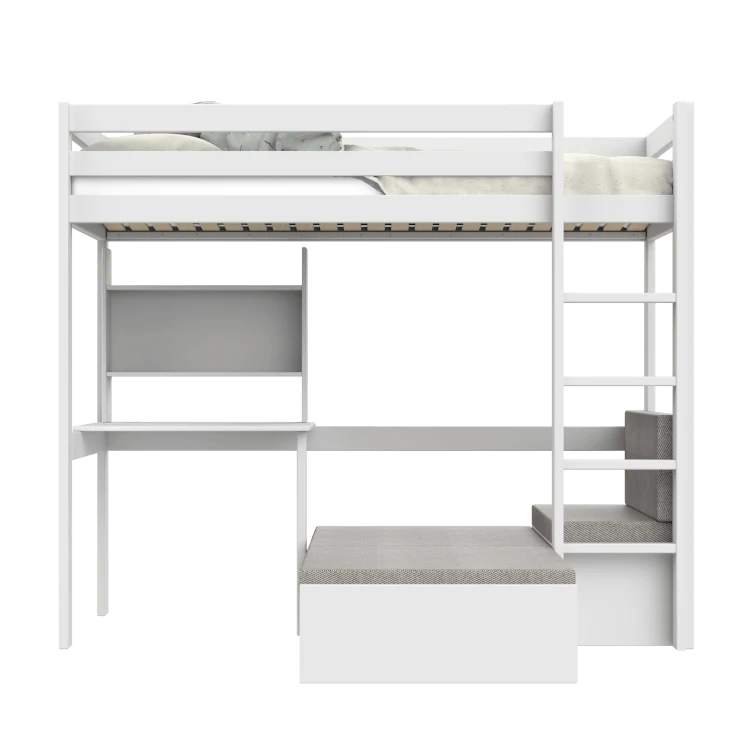Lifetime Kidsrooms Elements Hochbett 177 cm - Study & Relax Weiss