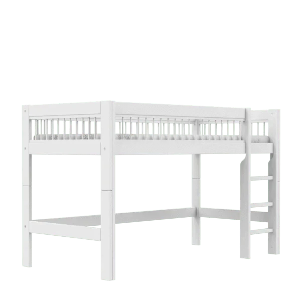 Lifetime Kidsrooms Hochbett 128 cm mit Leiter – Breeze Weiss
