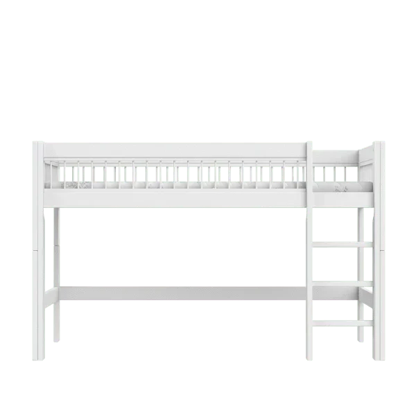 Lifetime Kidsrooms Hochbett 128 cm mit Leiter – Breeze Weiss