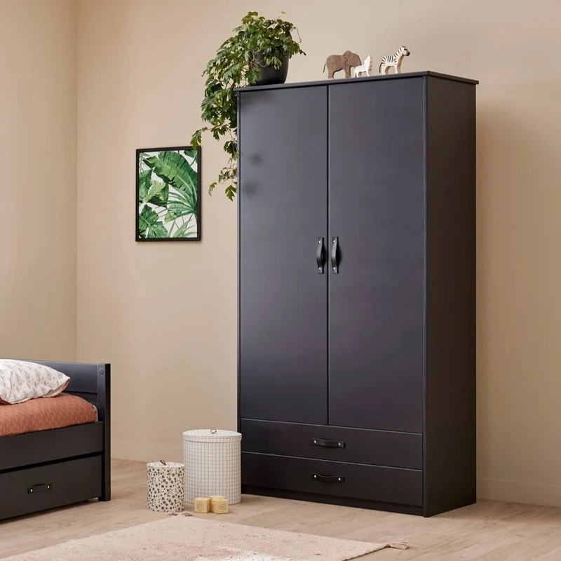Lifetime Kidsrooms Kleiderschrank mit 2 Türen - BLACK EDITION - Cool Kids