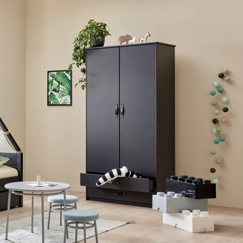 Lifetime Kidsrooms Kleiderschrank mit 2 Türen - BLACK EDITION - Cool Kids