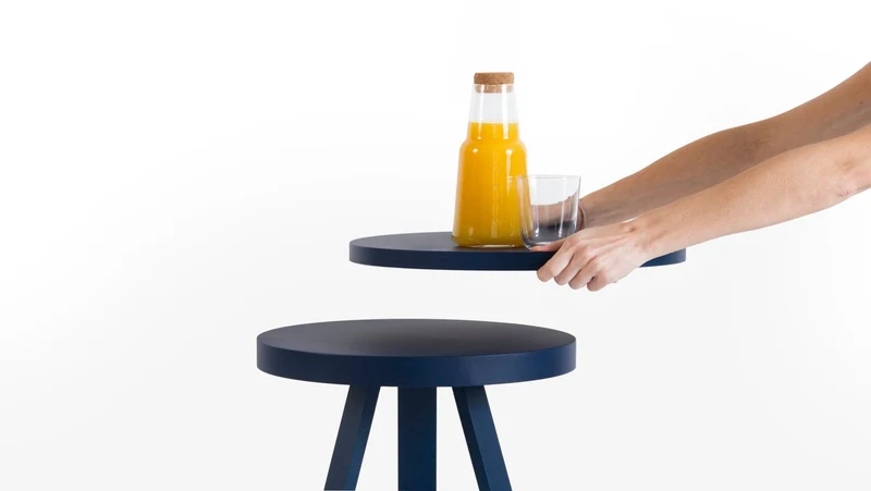 Table d'appoint bleue 42 cm Batea - Woodendot