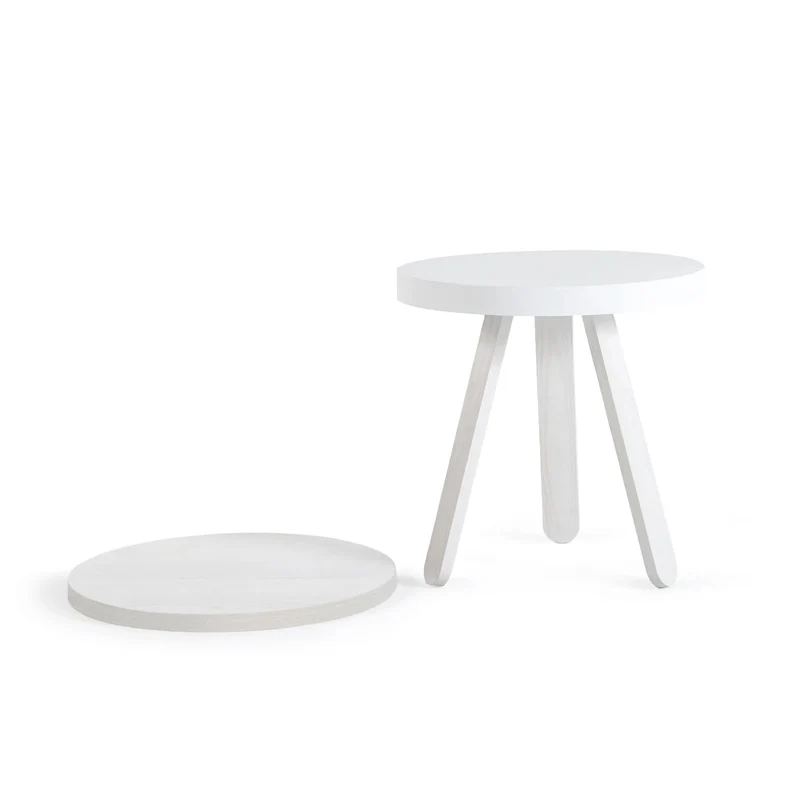 Table d'appoint blanche 42 cm Batea - Woodendot