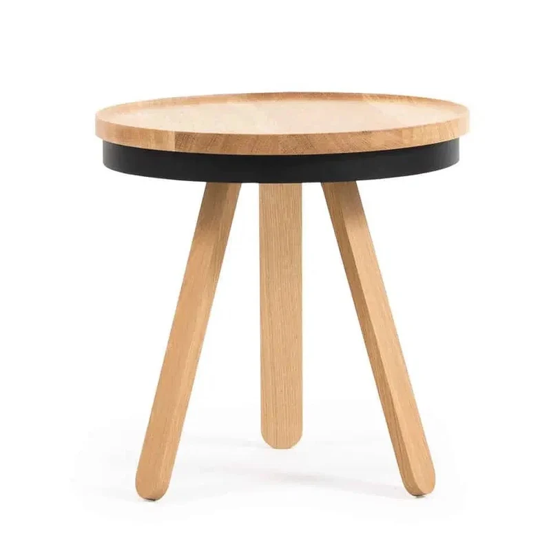 Table d'appoint en chêne et noire 42 cm Batea - Woodendot
