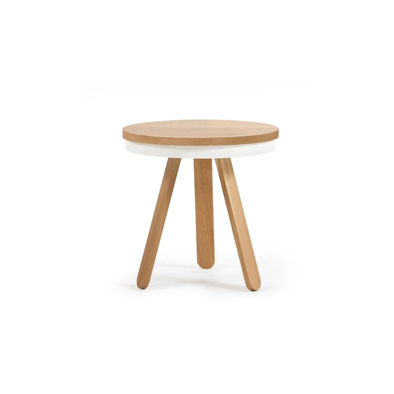 Table d'appoint en chêne et blanche 42 cm Batea - Woodendot