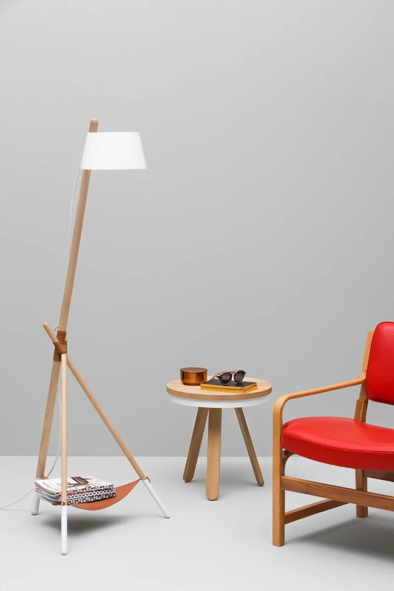 Table d'appoint en chêne et blanche 42 cm Batea - Woodendot
