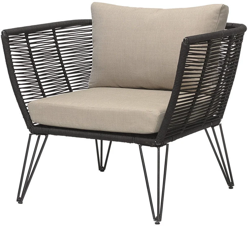 Fauteuil en métal noir outdoor Mundo - Bloomingville