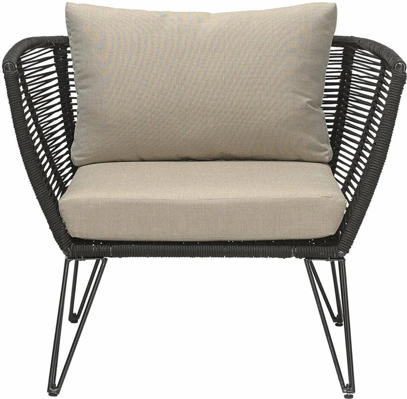 Fauteuil en métal noir outdoor Mundo - Bloomingville