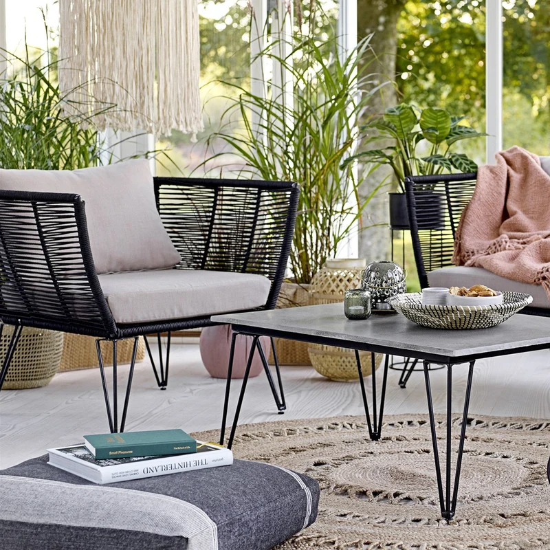 Fauteuil en métal noir outdoor Mundo - Bloomingville