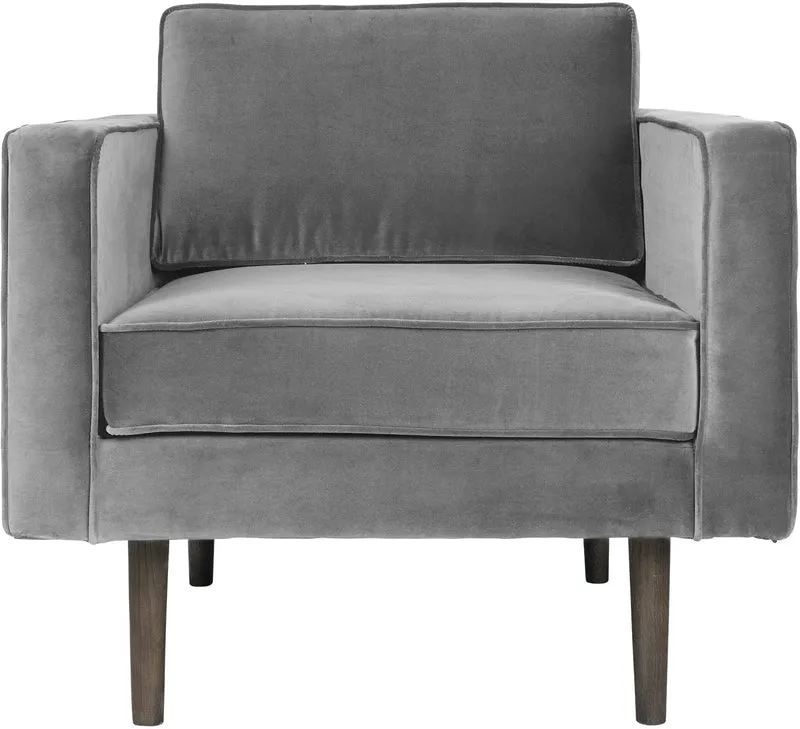 Fauteuil en velours gris Wind - Broste Copenhagen